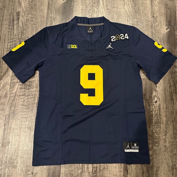 JJ McCarthy Michigan Wolverine 2024 National Championship Blue Jersey Size S-XXL - Picture 2 of 9